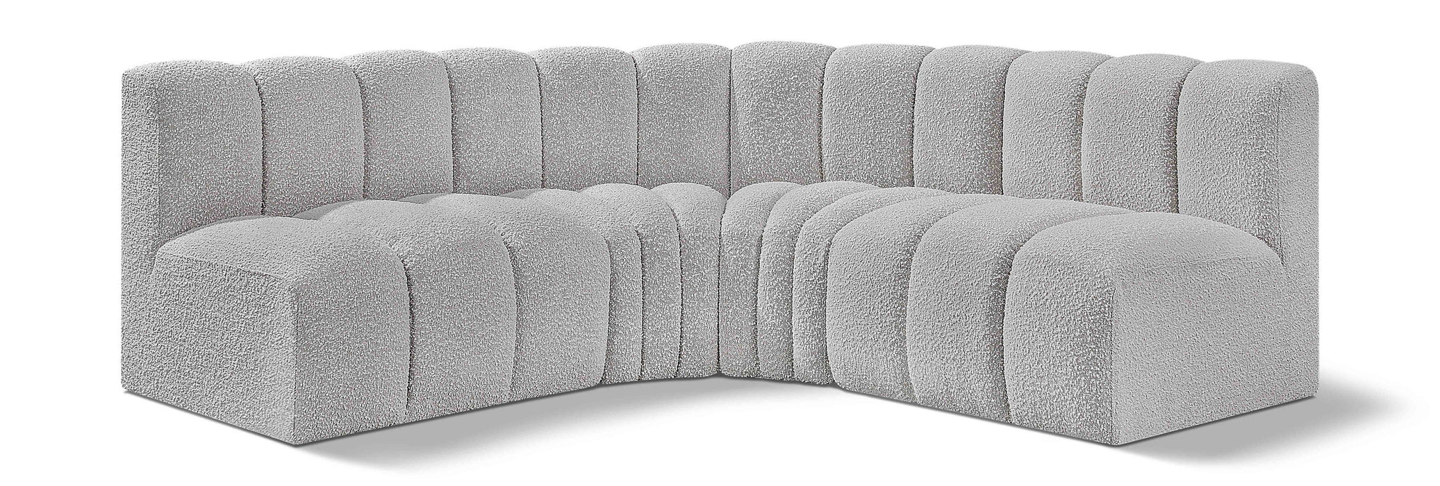 Arc - Boucle Fabric 4 Piece Corner Modular Sofa - Simple Home Plus