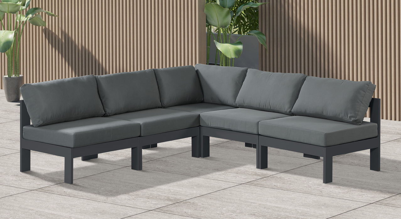 Nizuc - Outdoor Patio 5 Piece Modular Sectional With Gray Frame - Simple Home Plus