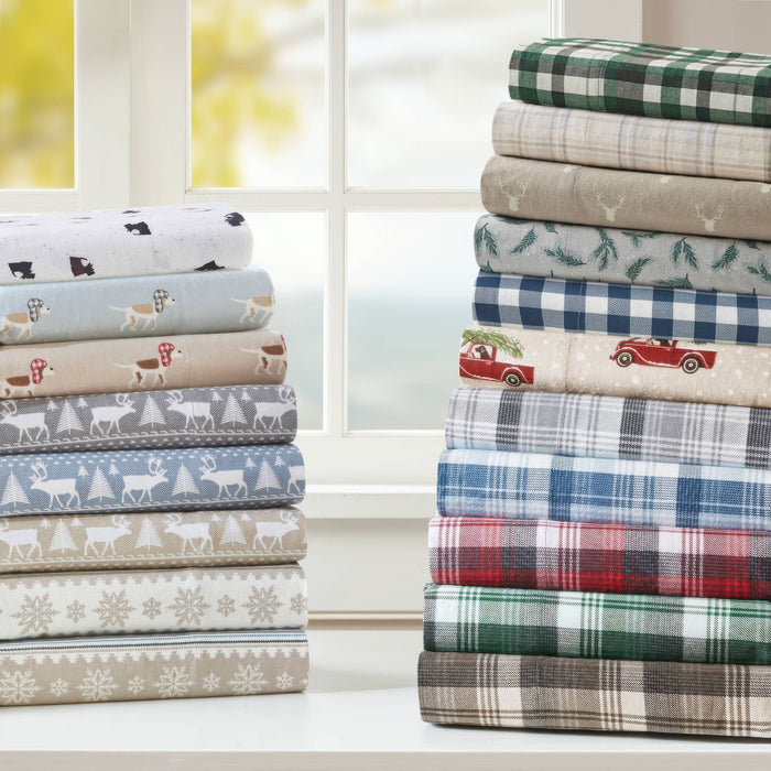 Flannel - King 100% Flannel Printed Sheet Set - Finton - Simple Home Plus