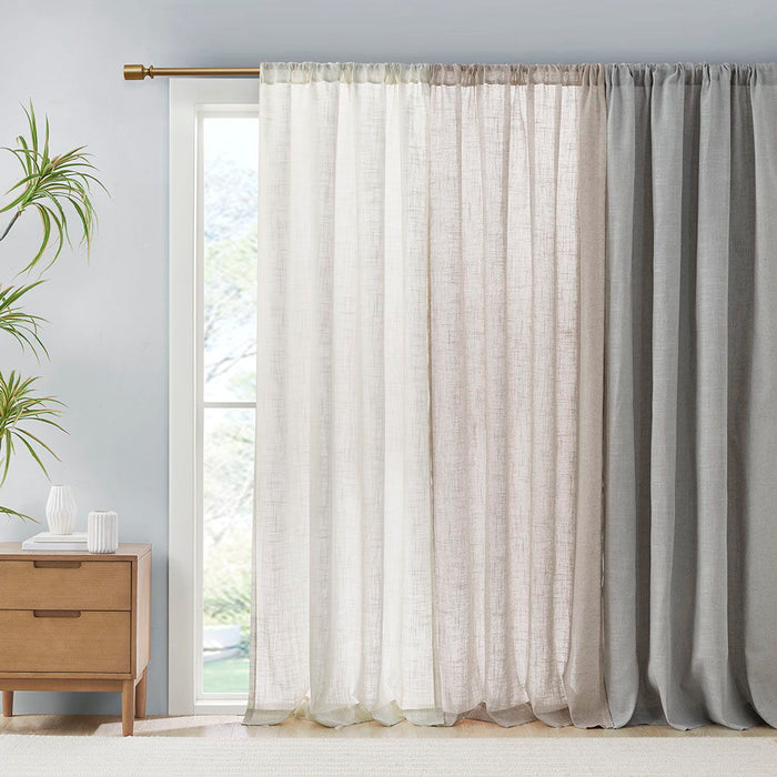 Kyler - Linen Blend Light Filtering Curtain Panel Pair - White - Simple Home Plus