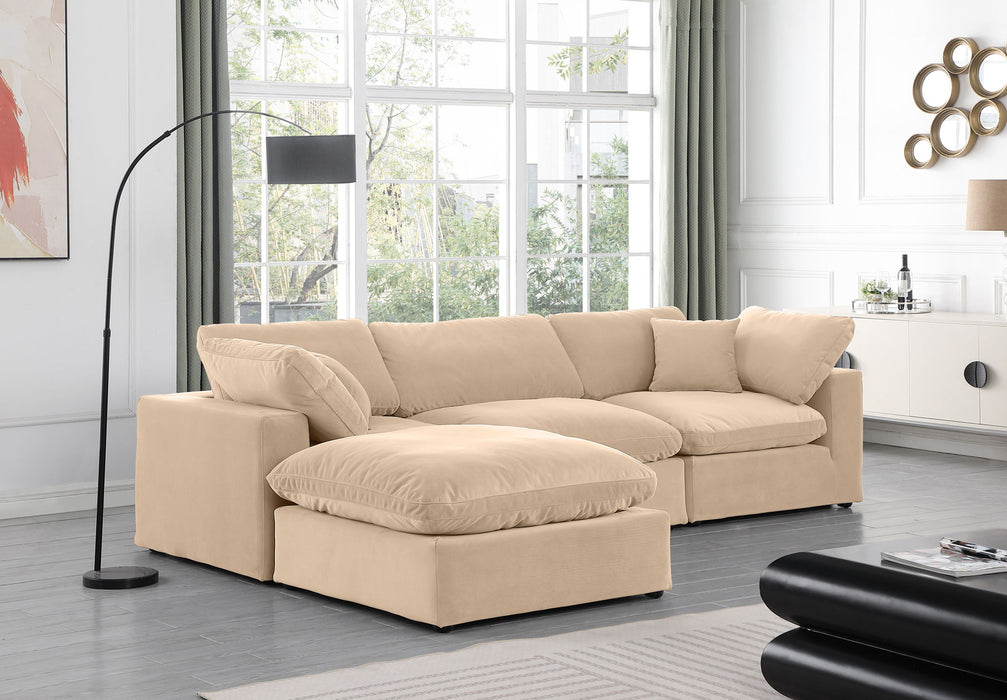 Comfy - 4 Piece Velvet Modular Sectional With Chaise - Simple Home Plus