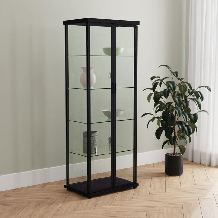 Aero - 5-Shelf Display Curio Cabinet With Led Lighting - Simple Home Plus