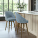 Pearce - Counter Stool With Swivel Seat - Blue - Simple Home Plus
