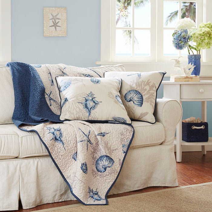 Bayside - Oversized Quilted Throw - Blue - Simple Home Plus