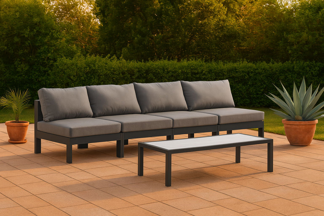 Nizuc - Outdoor Patio 4 Seat Armless Modular Sofa With Gray Frame - Simple Home Plus