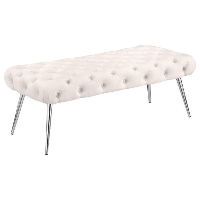 Ella - Upholstered Tufted Bench Metal Legs - Simple Home Plus