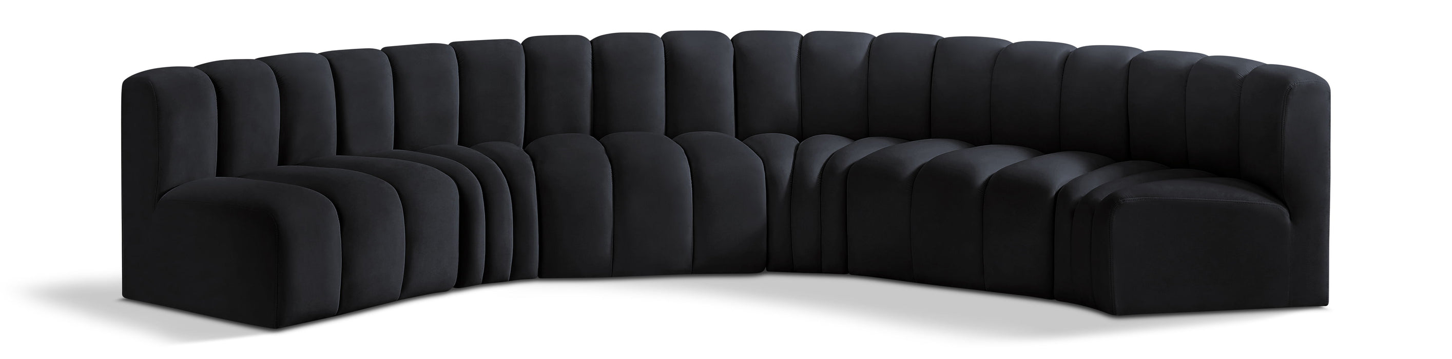 Arc - Velvet 6 Piece U-Shaped Modular Sofa - Simple Home Plus