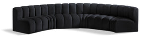 Arc - Velvet 6 Piece U-Shaped Modular Sofa - Simple Home Plus