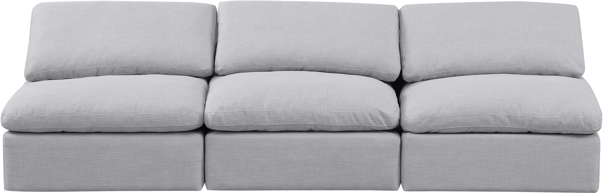 Indulge - Linen 3 Seat Modular Armless Sofa - Simple Home Plus