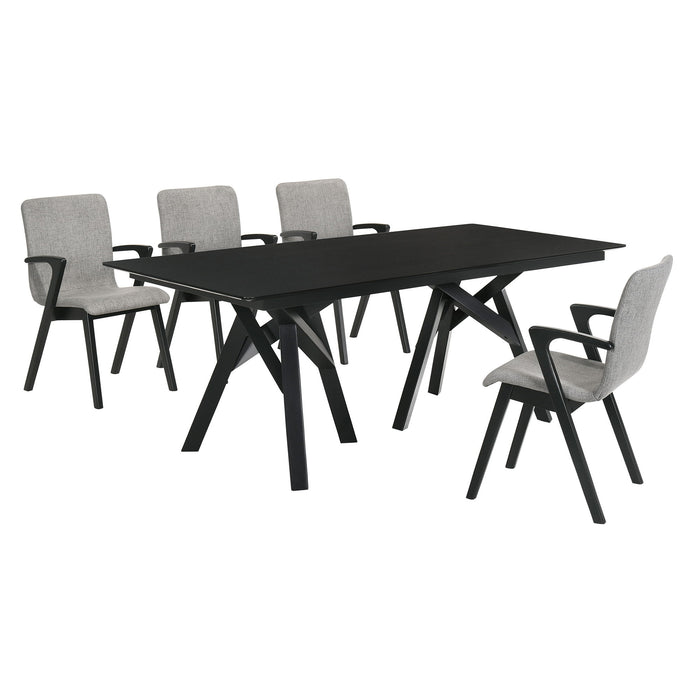 Cortina And Varde - 5 Piece Rectangular Dining Set - Black - Simple Home Plus