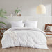 Porter - Queen Soft Washed Pleated Duvet Cover Set - White - Simple Home Plus