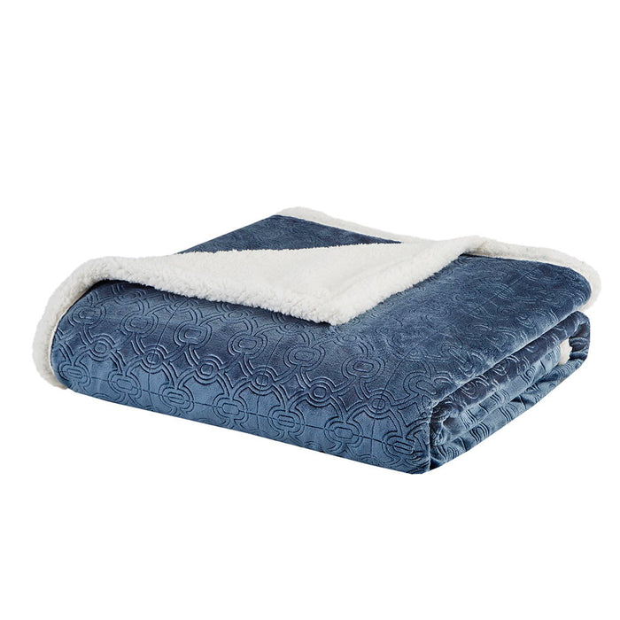 Elma - Oversized Textured Throw - Blue - Simple Home Plus