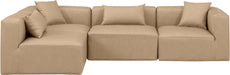 Cube - 4 Piece Modular Corner Sectional - Tan - Simple Home Plus