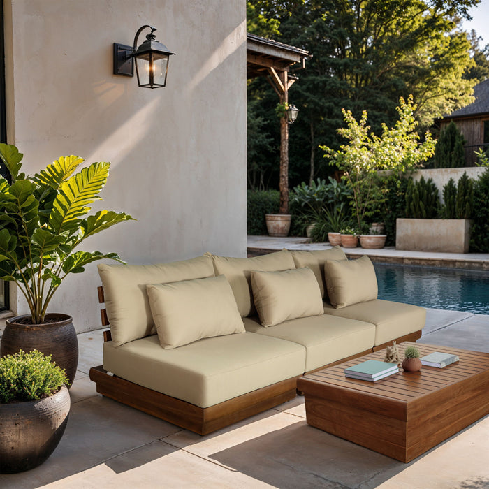 Mirella - 3 Piece Water Resistant Fabric Upholstered Outdoor Patio Modular Sofa - Simple Home Plus