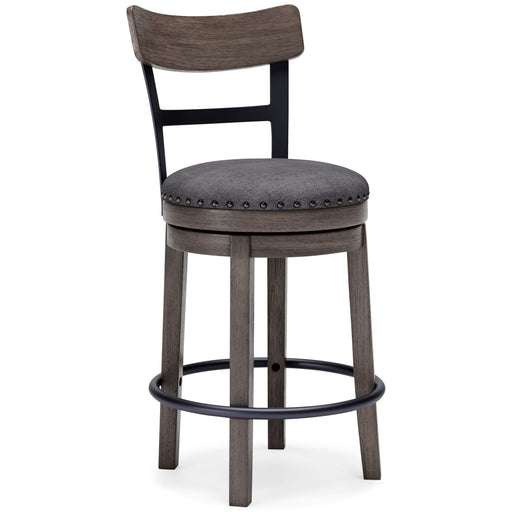 Caitbrook - Gray - UPH Swivel Barstool - Simple Home Plus