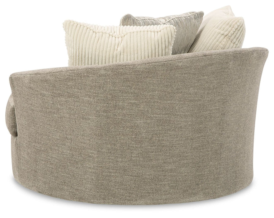 Creswell - Stone - Oversized Swivel Accent Chair - Simple Home Plus