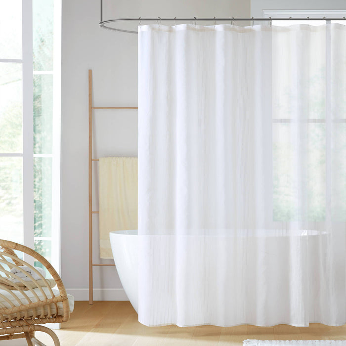 Anna - Sheer 72x84" Shower Curtain - White - Simple Home Plus