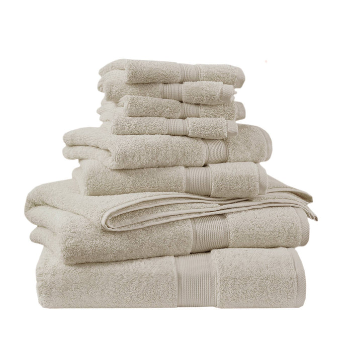 800GSM - 8 Piece Antimicrobial Towel Set - Natural - Simple Home Plus