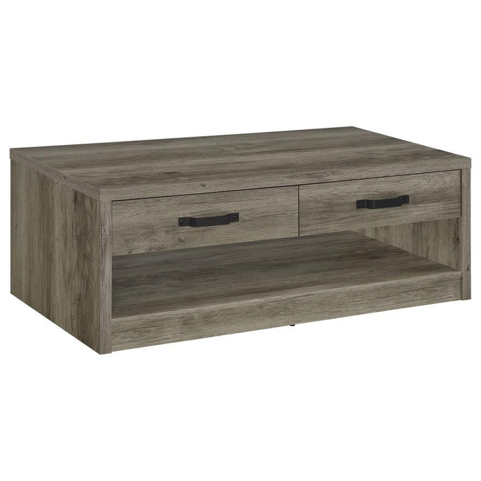 Felix - 2-Drawer Engineered Wood Coffee Table - Gray Driftwood - Simple Home Plus