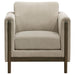 Islington - Fabric Upholstered Panel Arm Accent Chair - Taupe - Simple Home Plus