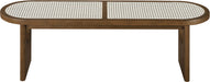 Canovia - Solid Wood And Faux Cane Bench - Simple Home Plus