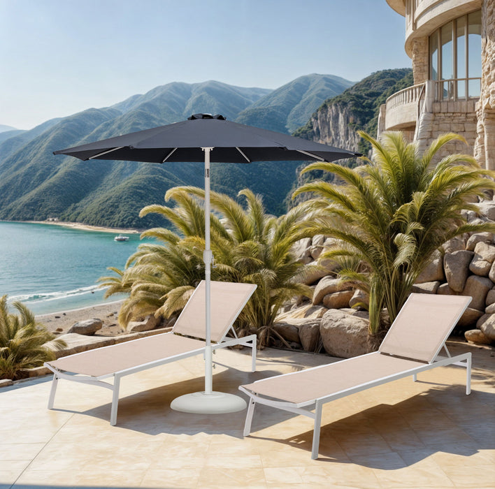 Fiji - Aluminum Patio Umbrella With Round White Base - Simple Home Plus
