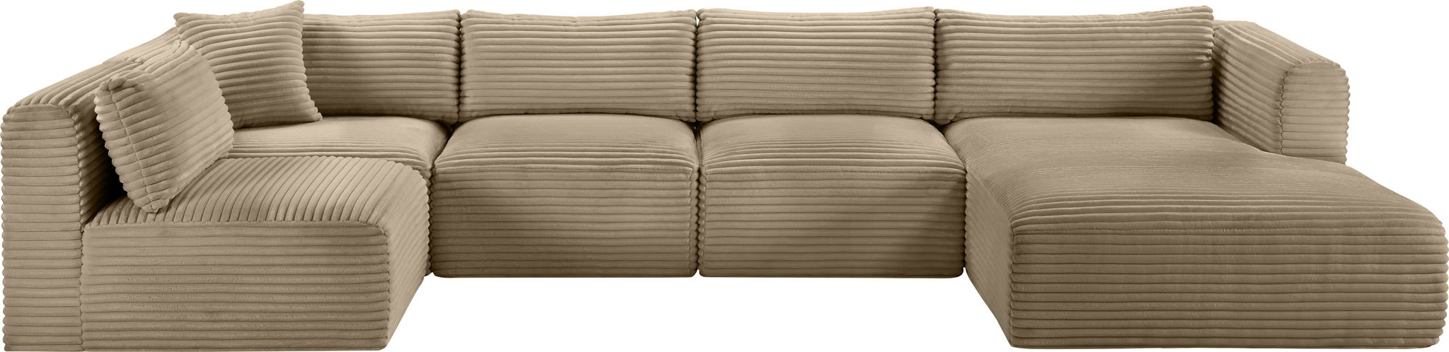Shaggy - Fabric 5 Piece Modular U-Shaped Sectional - Simple Home Plus