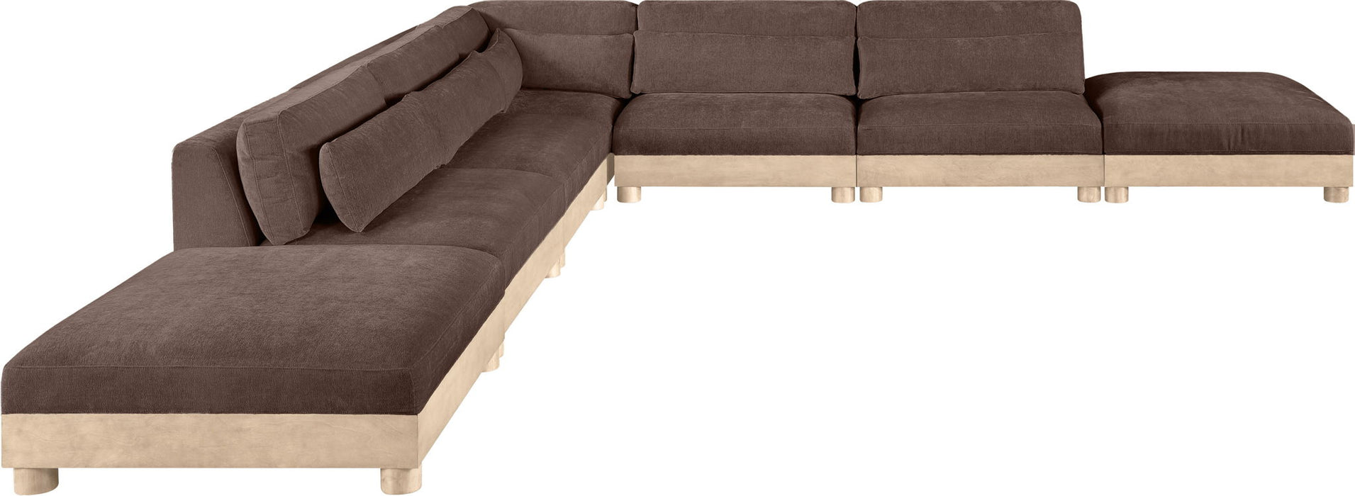 Turin - Chenille Fabric Upholstered Modular Sectional - Brown - Simple Home Plus