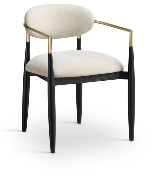 Riccio - Fabric Dining Arm Chair (Set of 2) - Black And Gold Frame - Simple Home Plus