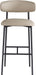 Lupita - Vegan Leather Upholstered Bar Stool (Set of 2) - Taupe / Matte Black - Simple Home Plus