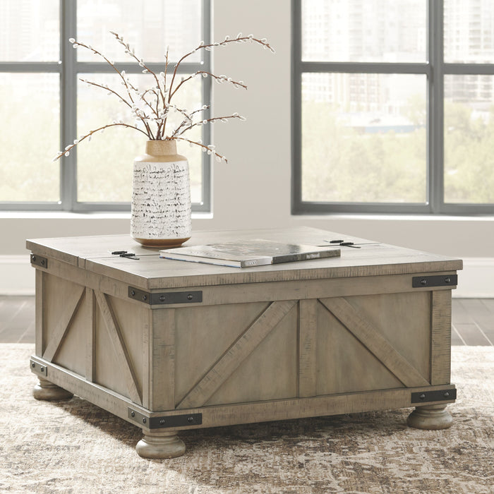 Aldwin - Gray - Cocktail Table With Storage - Square - Simple Home Plus