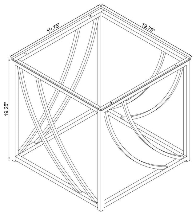 Lille - Glass Top Entryway Sofa Console Table Accents - Simple Home Plus