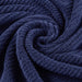 Diagonal Ribbed - 6 Piece Washcloths Set - Navy - Simple Home Plus