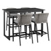 Palma - Outdoor Patio 5 Piece Bar Table Set With Cushions - Gray - Simple Home Plus