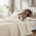Waffle Weave - Twin Cotton Blanket - Ivory - Simple Home Plus