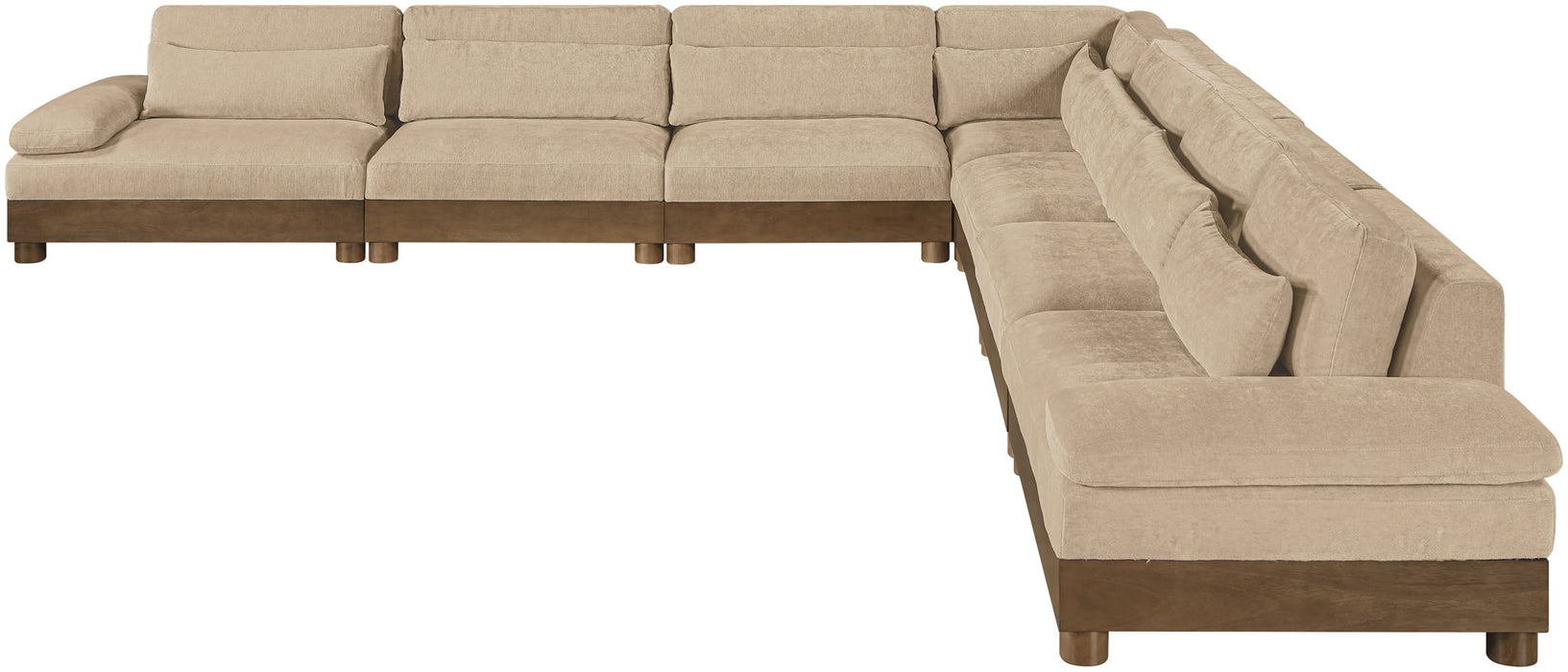 Turin - Chenille Fabric Upholstered Modular Sectional - Beige - Simple Home Plus