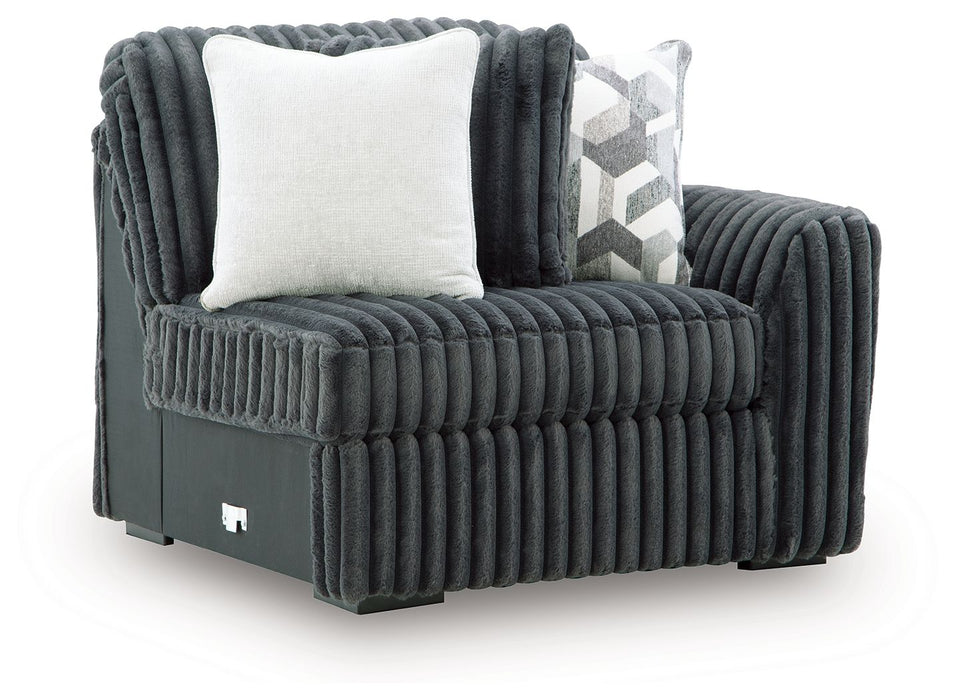 Midnight-Madness - RAF Corner Chair - Gunmetal - Simple Home Plus