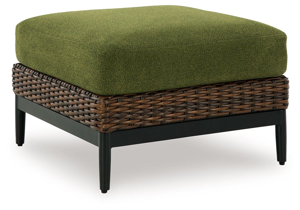 Horizon Hall - Brown / Green - Ottoman With Cushion - Simple Home Plus