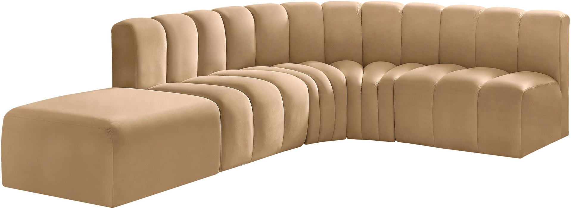 Arc - Velvet 5 Piece Corner Modular Sofa - Simple Home Plus