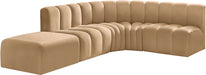 Arc - Velvet 5 Piece Corner Modular Sofa - Simple Home Plus