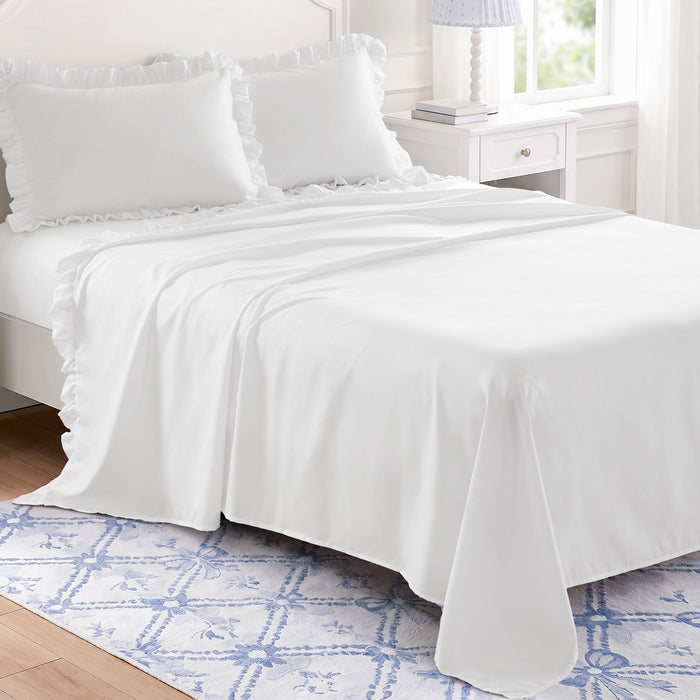Microfiber Ruffle - Twin Sheets - Bright White