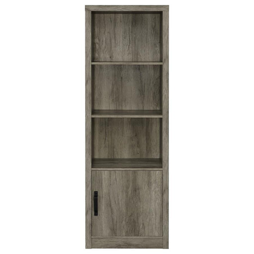 Burke - 3-Shelf Media Tower With Storage Cabinet - Gray Driftwood - Simple Home Plus