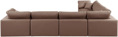 Comfy - 6 Piece Faux Leather Modular Corner Sectional - Simple Home Plus