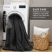 Porter - Twin/Twin Long Soft Washed Pleated Duvet Cover Set - Black - Simple Home Plus