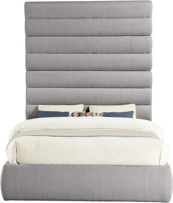 Adam - Boucle Fabric Bed With 89" Headboard - Simple Home Plus