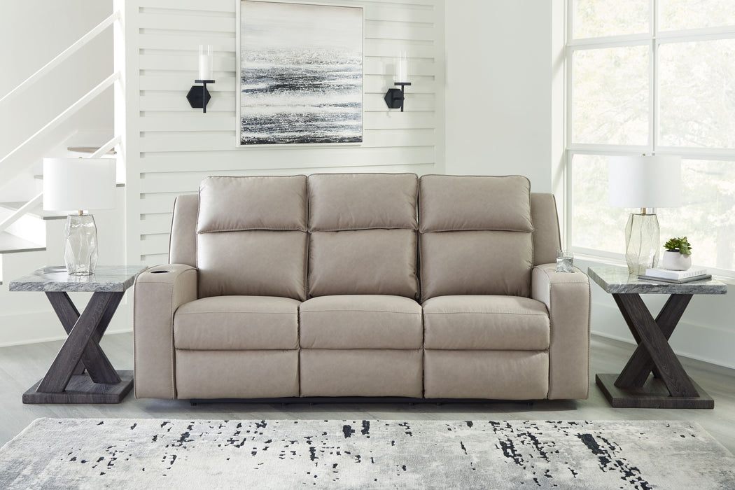 Lavenhorne - Pebble - Rec Sofa W/Drop Down Table - Simple Home Plus