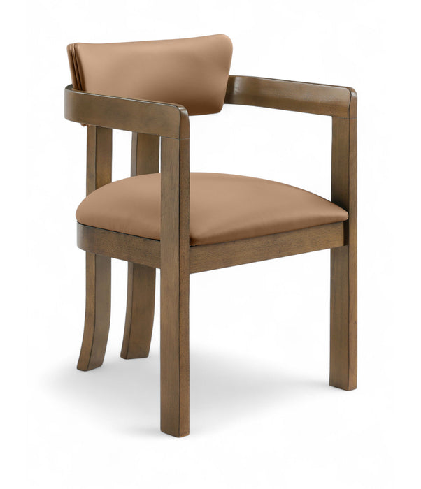 Lavrin - Vegan Leather Upholstered Dining Arm Chair (Set of 2) - Walnut Base - Simple Home Plus