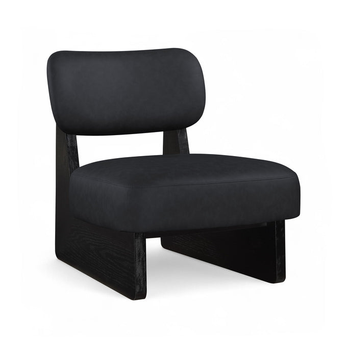 Vetra - Vegan Leather Upholstered Accent Chair With Black Base - Simple Home Plus