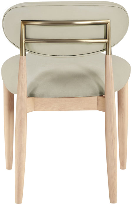 Riccio - Faux Leather Dining Side Chair (Set of 2) - Natural Frame - Simple Home Plus