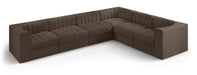 Rummi - Velvet Performance Fabric Upholstered 6 Piece Modular Sectional (With 3 Corner Chairs) - Simple Home Plus